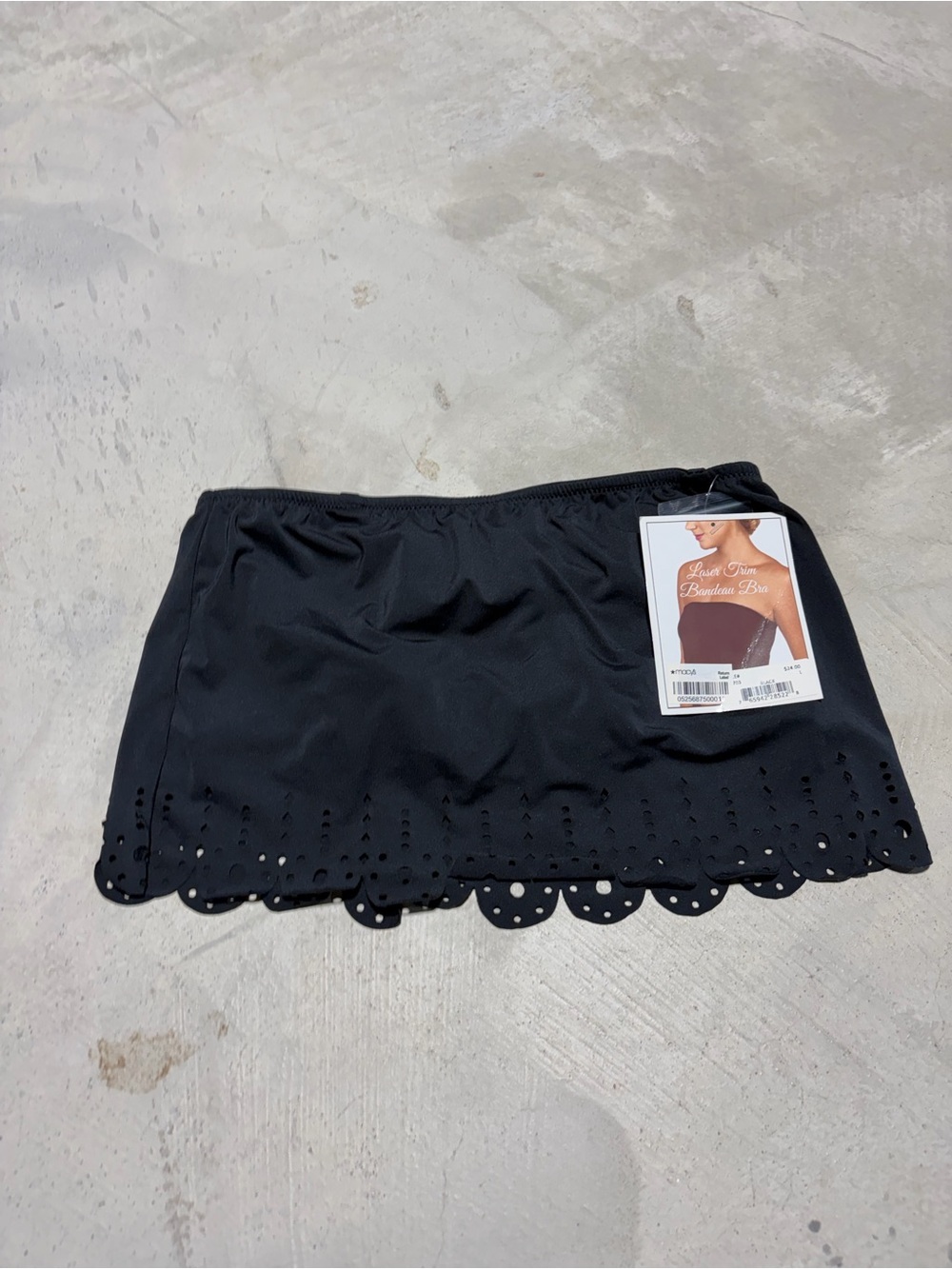 Fashion forms NWT Black Laser Trim bandeau bra large